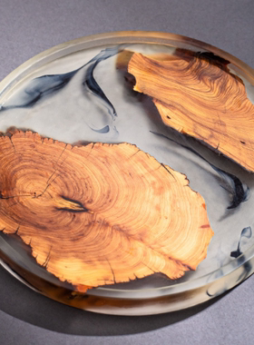 现代简约创意实木树脂样板房