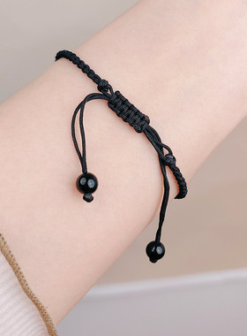 简约气质仿朱砂手链编织手绳情侣款男女手串新中式国风饰品