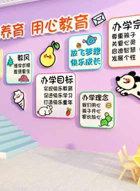家长公约培训机构海报书法教育早教班级文化墙面装饰贴托管幼儿园
