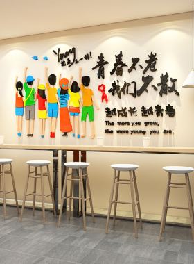 工业风餐饮网红包间贴纸墙面装饰