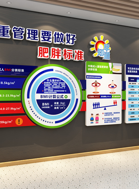 体重管理门诊文化墙海报挂图牌标语贴健康宣教减重肥医院体检中心