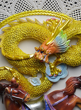 龙马精神陶瓷居家招财工艺品包邮