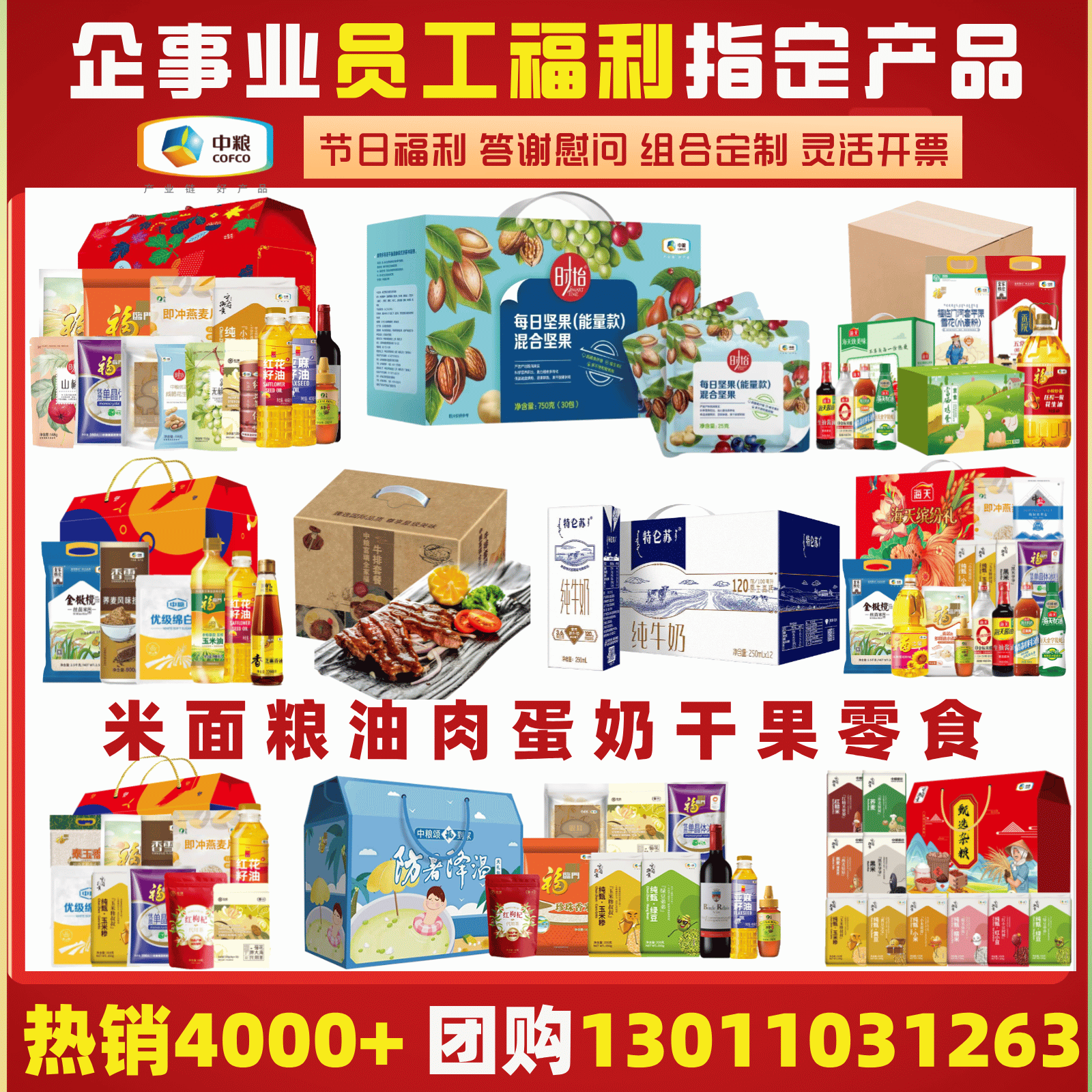 中粮公司单位送礼职工慰问员工福利实用礼品团购套装礼盒年会礼包