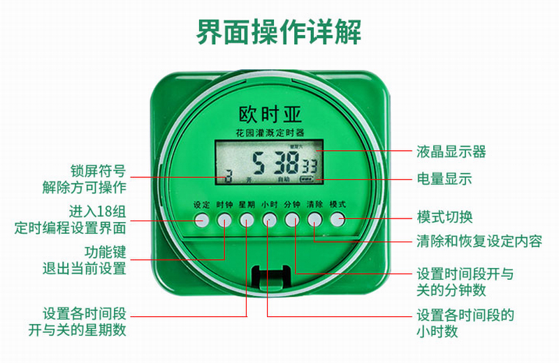 欧时亚高品质长续航带雨感自动浇花器定时浇水洒水喷淋喷雾控制器 - 图1