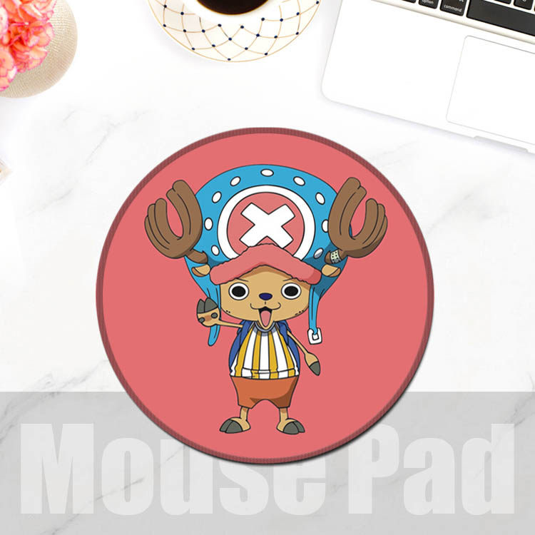 海贼王圆形鼠标垫防滑锁边路飞乔巴二次元卡通动漫电脑周边用品新,淘宝优惠券,粉丝福利购,淘宝优惠卷
