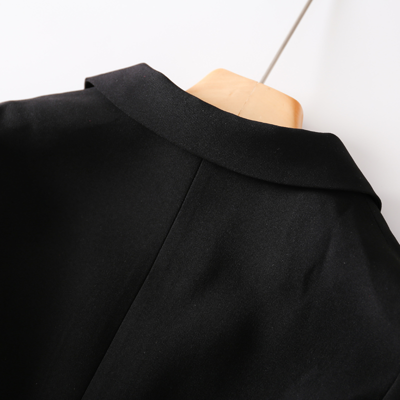黑色西装外套女秋冬款2023新款韩版宽松中长款气质休闲小个子上衣