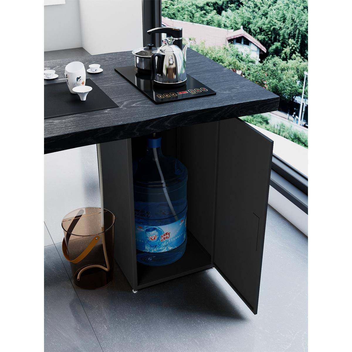 阳台实木茶桌椅组合碳化黑茶盘茶台一体泡茶桌家用2025新款小型桌,淘宝优惠券,粉丝福利购,淘宝优惠卷