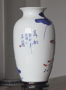 手绘客厅景德镇花瓶汉迎陶瓷中式