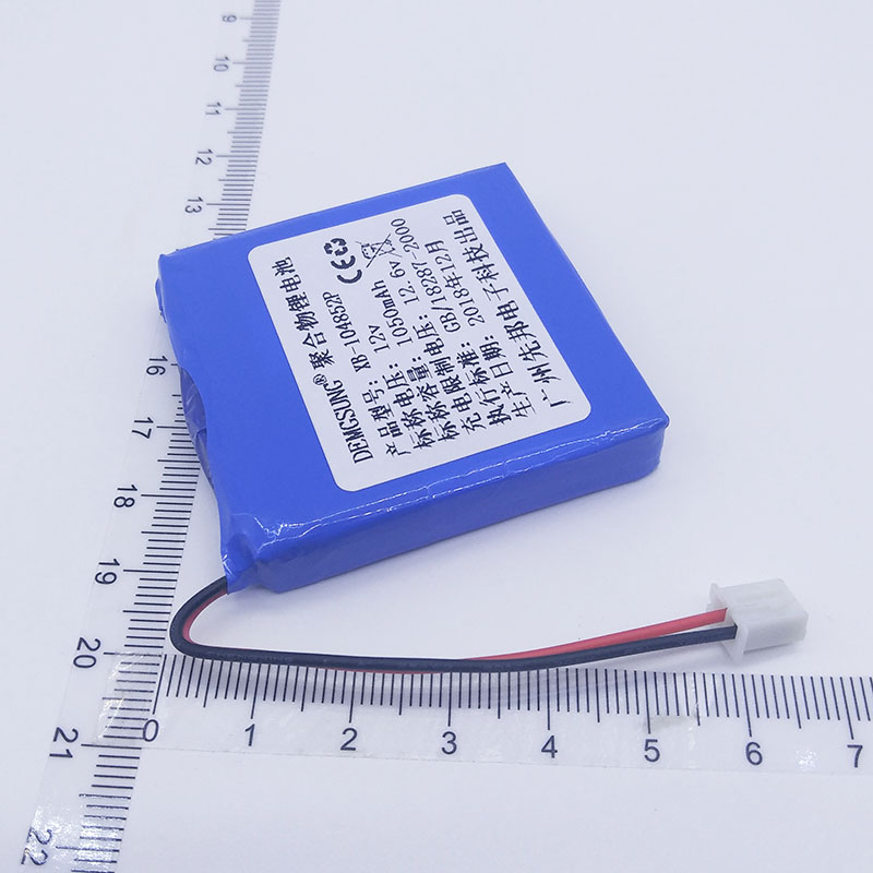 12v锂电池 1050mah聚合物小容量超轻体积尺寸摄录器智能数码供电