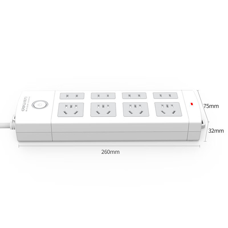 得力18213新国标总控8位3米安全插座/插排/插线板/接线板拖线板 - 图3