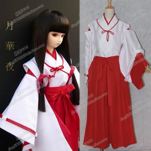 月华夜 巫女cos和服古风女装衣服动漫cosplay服装全套包邮 - 图0