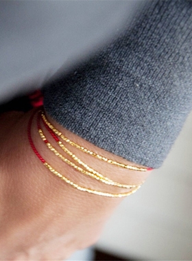 瑞士红绳本命年串珠幸运细手链