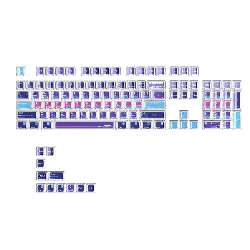 【顺丰】黑吉蛇三次元双层水晶键帽MDA高度115键小全套PC透明双色