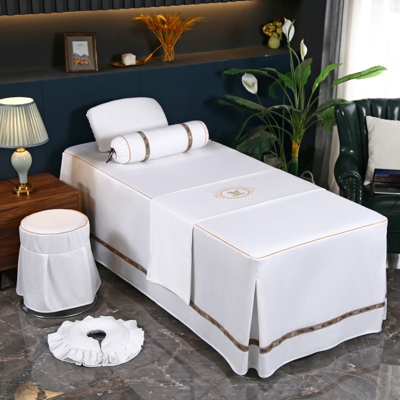 美容床罩床单棉麻奢华采耳推拿按摩床美容院床套四季通用定制logo,淘宝优惠券,粉丝福利购,淘宝优惠卷