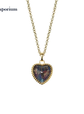 纯银手工镶嵌天然陨石切片的吊坠