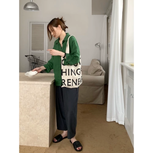 Elielim вчера 菽 Супер крутые японские в стиле повседневные брюки Женские брюки для редьки в среднем линии свободные и универсальные