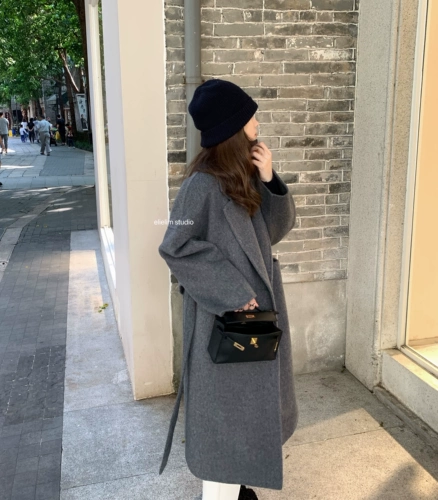 Двусторонное шерстяное длинное белое шерстяное пальто, увеличенная толщина