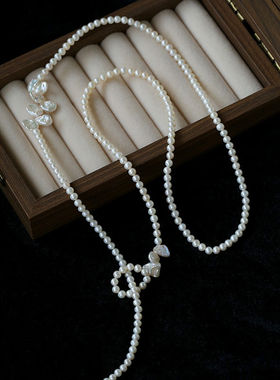 优雅气质天然珍珠编织Y字长项链