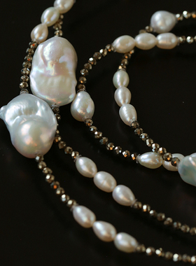 法式优雅天然巴洛克珍珠长款项链