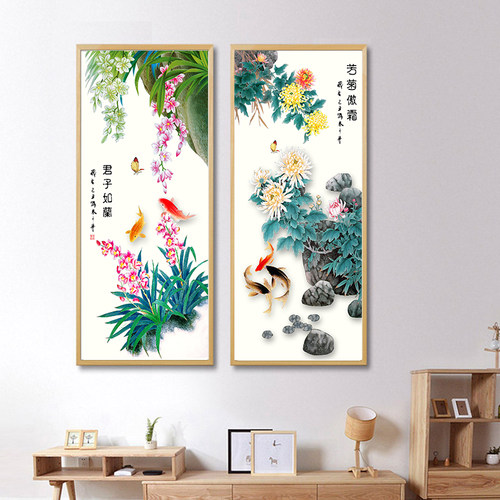 2026新款异形钻石画满钻客厅中国风砖石十字绣2025年梅兰竹菊四联 - 图3