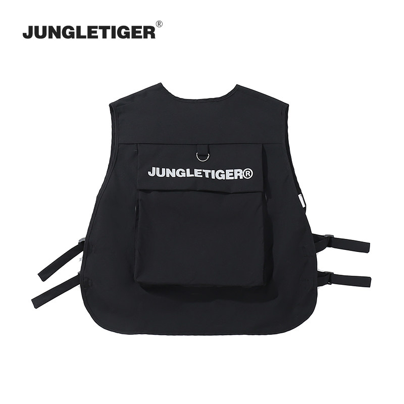 丛林老虎美式多口袋机能马甲男街头潮牌百搭宽松黑色工装战术背心,淘宝优惠券,粉丝福利购,淘宝优惠卷
