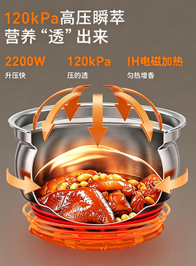 九阳UL1Z35电压力锅大容量5升家用0氟0涂层316L不锈钢双胆高压锅