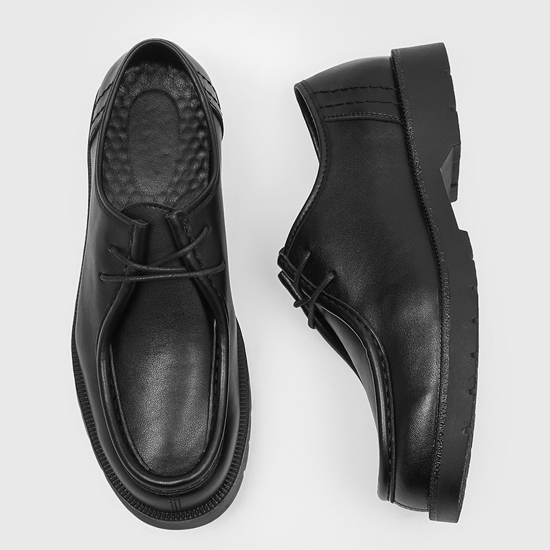 法式袋鼠鞋男真皮复古德比鞋厚底增高工装鞋圆头通勤商务休闲皮鞋,淘宝优惠券,粉丝福利购,淘宝优惠卷