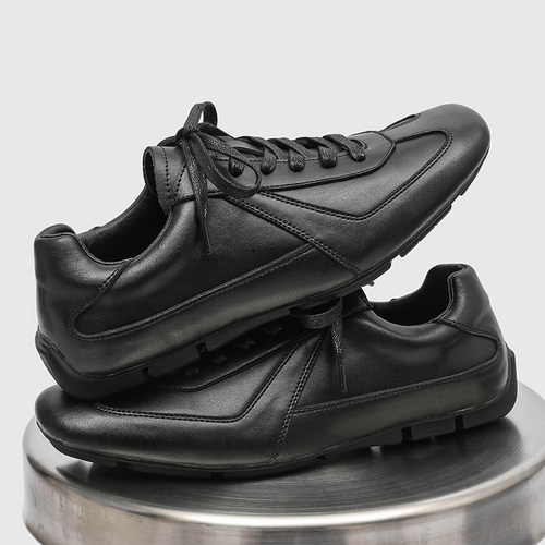 真皮德训鞋男款夏季透气2025新款潮鞋平底休闲鞋百搭软底阿甘鞋 - 图1