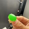 Natural Burmese a-grade jadeite ice seed sun green large egg face ring live ring 14k gold inlaid female genuine female ring