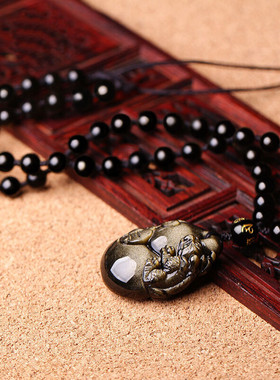 本命年貔恘黑曜石葫芦挂件