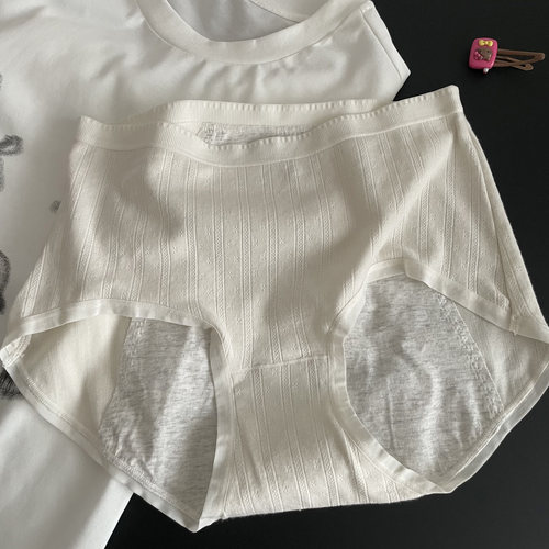 自留7A抑菌婴儿棉中高腰舒适包臀防侧漏安心裤生理裤姨妈裤内裤女 - 图0