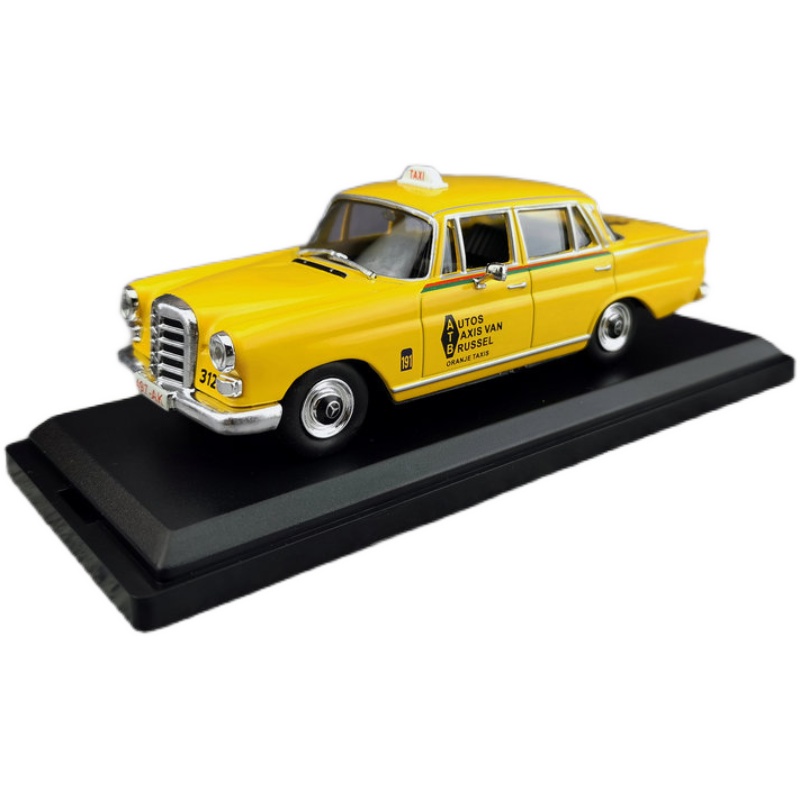 全新清仓 1/43 奔驰200D出租车 BENZ TAXI老爷车合金汽车模型摆件 - 图3