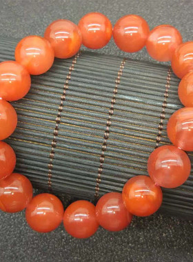 南红火焰纹玛瑙佛珠单圈手链玛瑙
