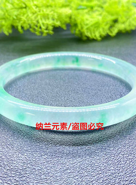 冰飘花石英质玉手镯独龙玉玉石镯子圆条女时尚百搭