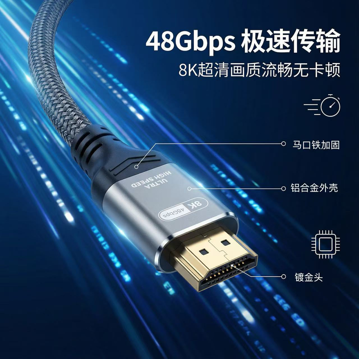 3米8K HDMI2.1电视机顶盒连接线电脑连接线高清线连接线Ps5连接线 - 图0