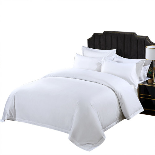 罗曼德宾馆酒店白色床上用品棉质60支喷气贡缎光面被套床单四件套 - 图2