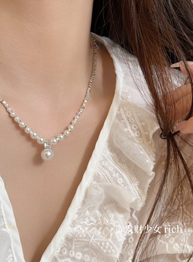 xxyolo女高级珍珠碎银子项链