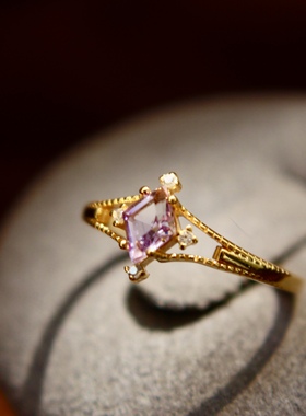 戒指玉绾紫水晶新款清新