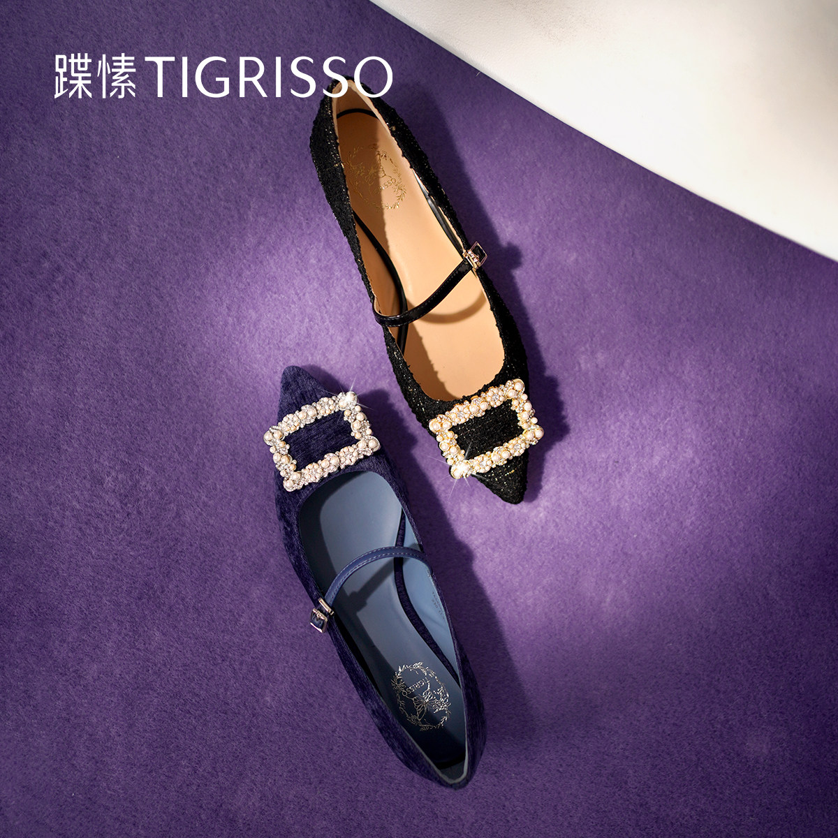 【初舞台】蹀愫显瘦尖头配裙子玛丽珍平底单鞋女TA54520-81,淘宝优惠券,粉丝福利购,淘宝优惠卷