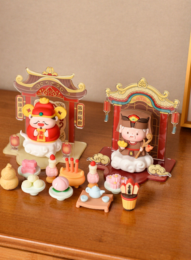 文殊普贤菩萨财神小神仙供台招财玄学装饰工位情绪稳定桌面小摆件