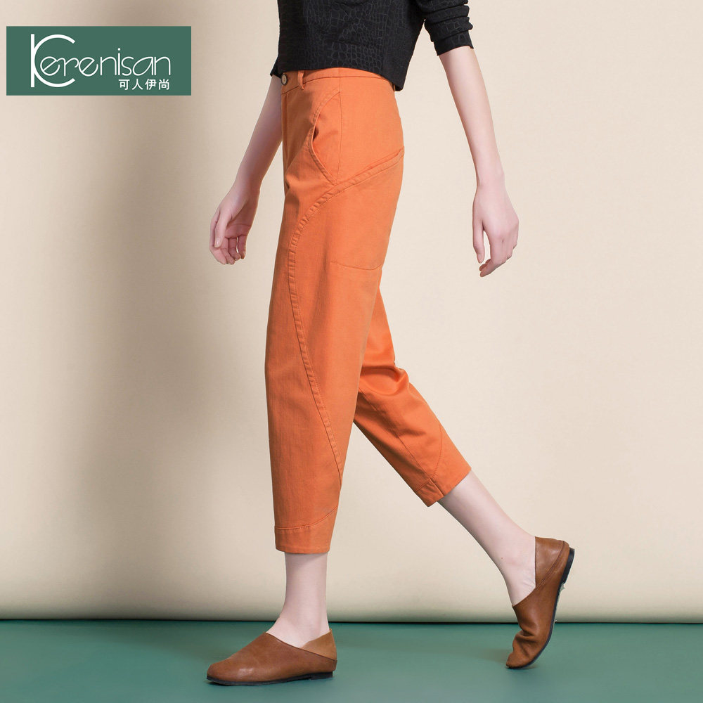 2020春夏新款高腰子棉灯笼裤 可人伊尚休闲裤