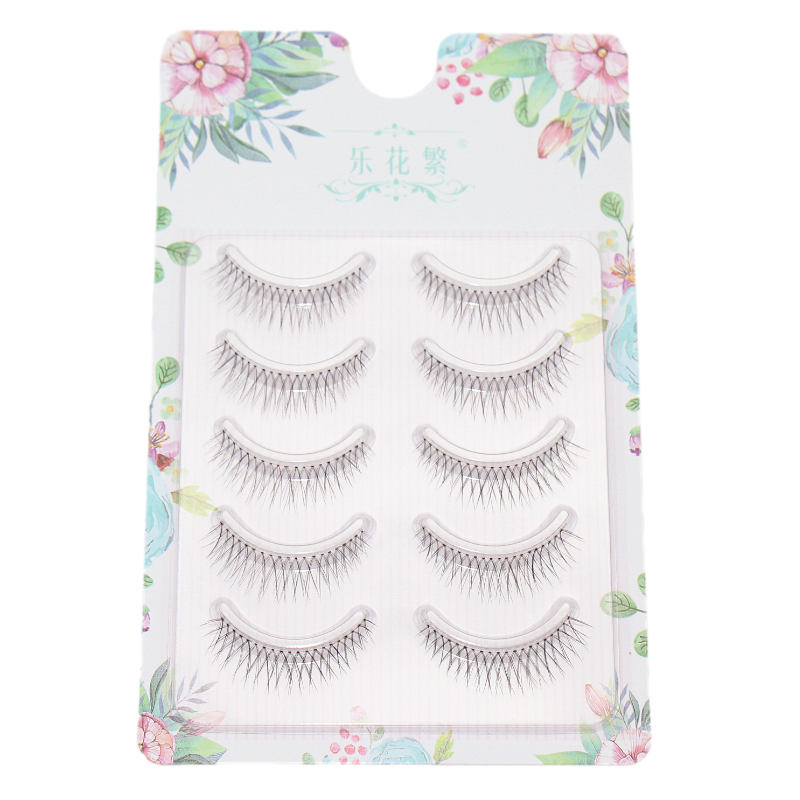 乐花繁假睫毛自然一片式仿真特细磨尖浅黑偏棕色鱼线梗眼睫毛M28,淘宝优惠券,粉丝福利购,淘宝优惠卷