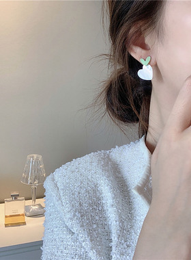 夏季元气减龄少女感爱心耳环女