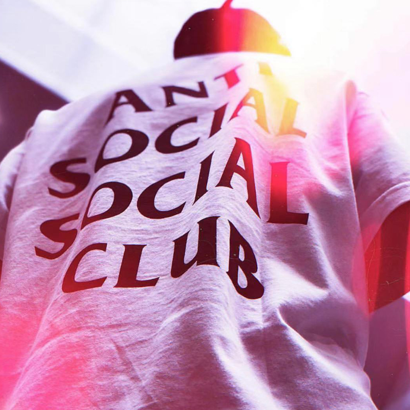 Anti Social Social Club ASSC网红短袖T恤联名男女樱花情侣潮tee-图0