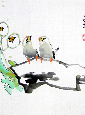 纯手绘小品国画真迹宣纸画心