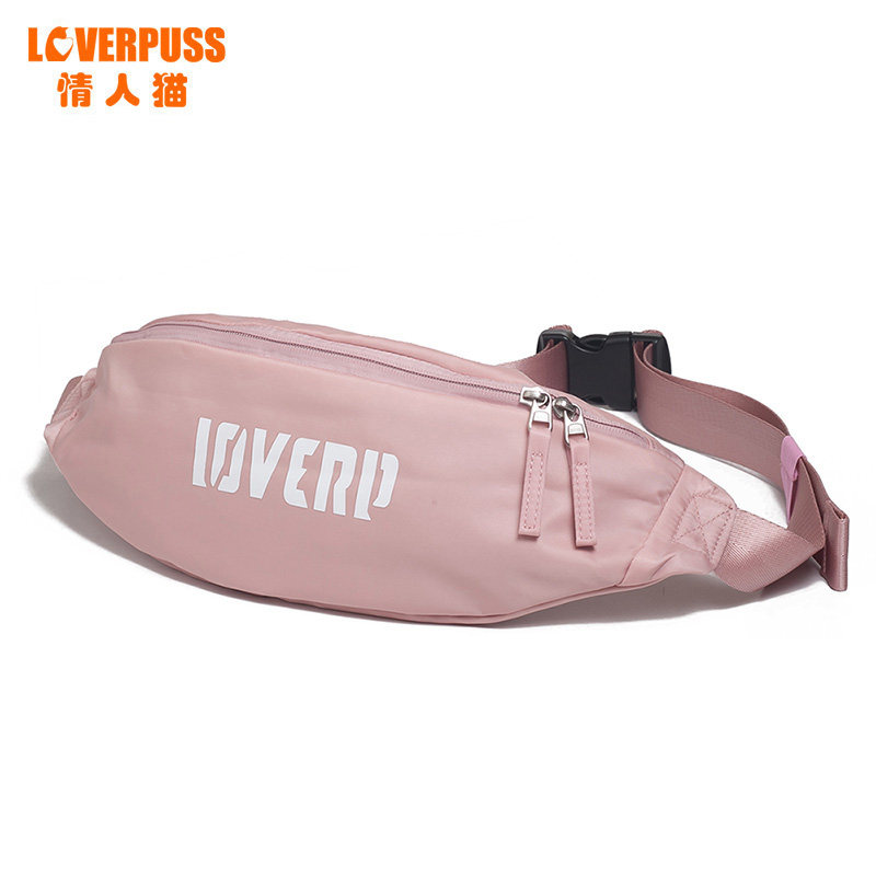 运动腰包女男多功能大容量斜挎包 情人猫女士包袋