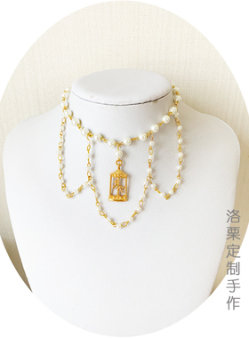 欧式多层吊坠甜美风珍珠项链