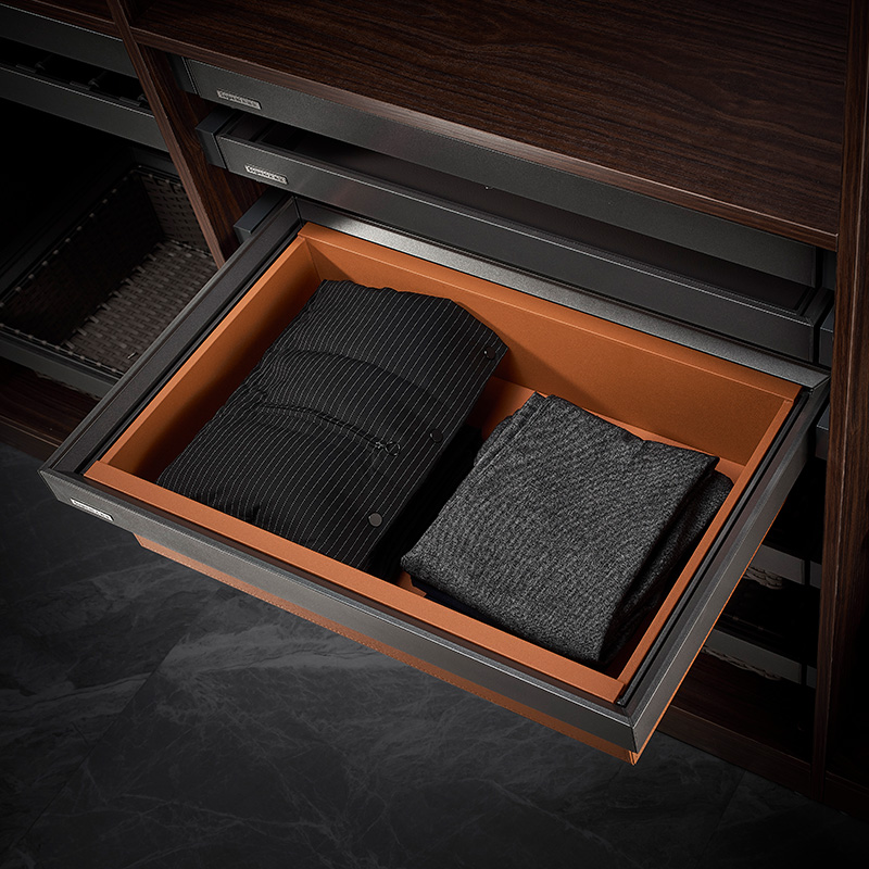 衣帽间拉篮衣柜收纳阻尼编织藤篮推拉缓冲鞋架衣物篮储物篮抽屉式 - 图2