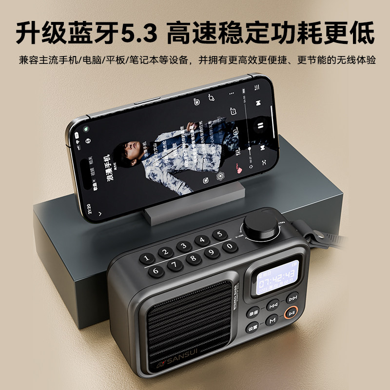 山水新款无线蓝牙音箱可显示歌名插卡u盘收音机听歌便携太极音响,淘宝优惠券,粉丝福利购,淘宝优惠卷