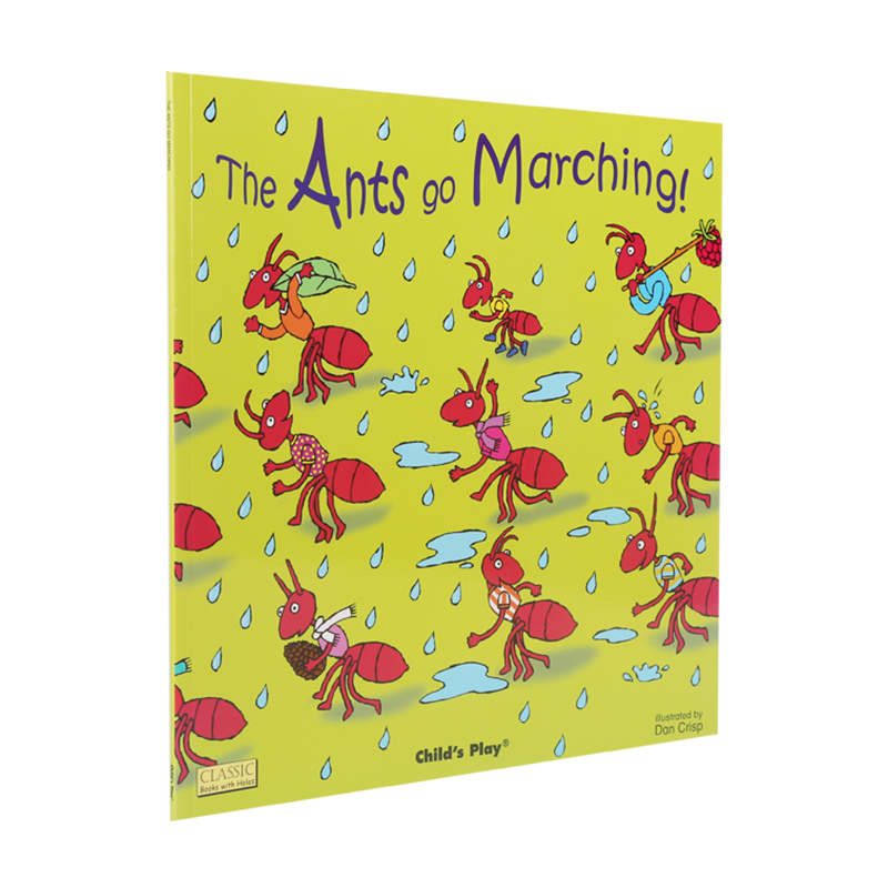 凯迪克图书 点读版 Child's Play 韵文歌谣洞洞书 Ants Go Marching 英国进口 childs play英文原版绘本 毛毛虫点读笔配套书 - 图0